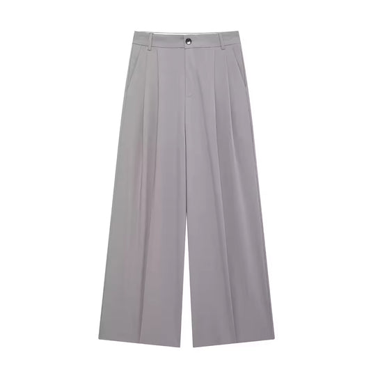 Casual effen rechte broek voor dames